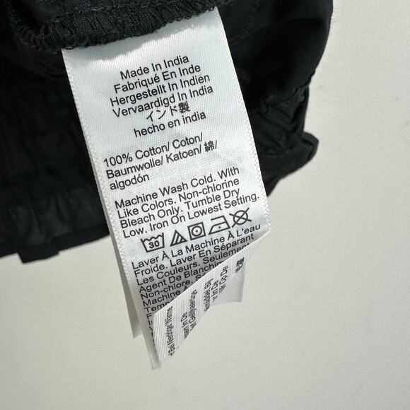 J.Crew Hyacinth Top Cotton Poplin Smocked Cinched Waist Classic Black Small NWT - Picture 6 of 9